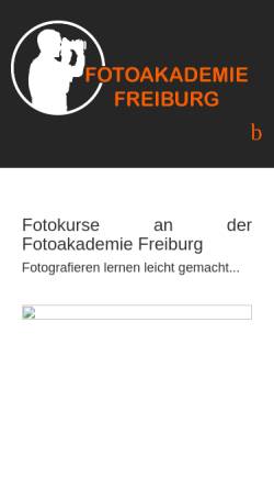 Vorschau der mobilen Webseite www.fotoakademie-freiburg.de, Fotoakademie Freiburg