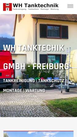 Vorschau der mobilen Webseite www.wht-freiburg.de, WH Tanktechnik GmbH