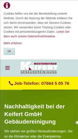 Vorschau der mobilen Webseite www.keifert.de, Keifert Gebäudereinigung