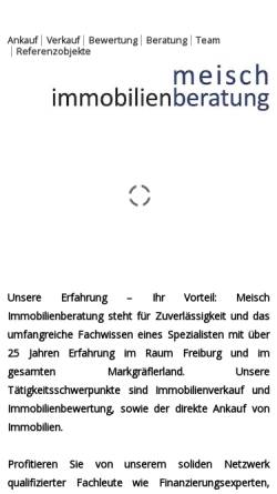 Vorschau der mobilen Webseite www.meisch-immobilien.de, Meisch Immobilienberatung