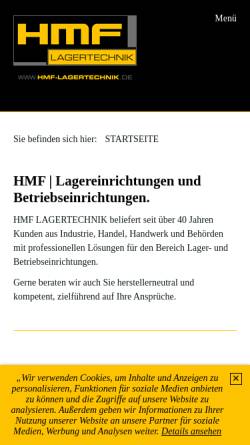 Vorschau der mobilen Webseite www.hmf-lagertechnik.de, HMF Lagertechnik