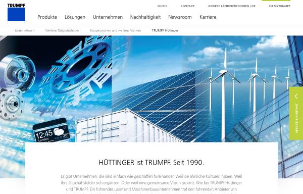 Vorschau von www.trumpf-huettinger.com, TRUMPF Hüttinger GmbH + Co. KG