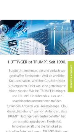 Vorschau der mobilen Webseite www.trumpf-huettinger.com, TRUMPF Hüttinger GmbH + Co. KG