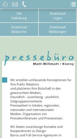 Vorschau der mobilen Webseite www.pressebuero-mwk.de, Pressebüro Matt - Willmatt