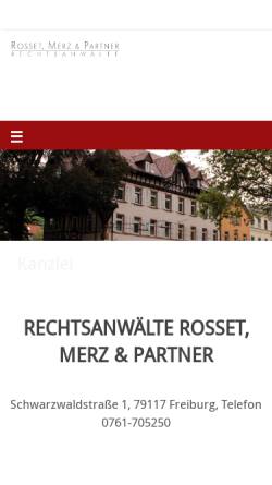 Vorschau der mobilen Webseite kanzlei-rosset.de, Rechtsanwälte Rosset, Merz und Partner