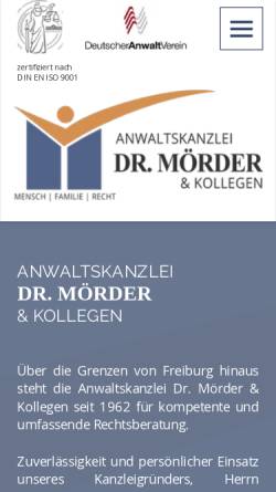 Vorschau der mobilen Webseite www.kanzlei-moerder.de, Anwaltskanzlei Dr. Mörder und Kollegen