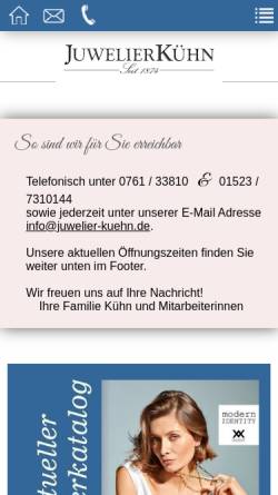 Vorschau der mobilen Webseite www.juwelier-kuehn.de, Juwelier Kühn