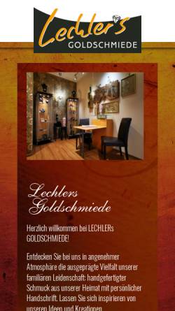 Vorschau der mobilen Webseite www.lechlers.de, Lechlers Goldschmiede Schiffstraße