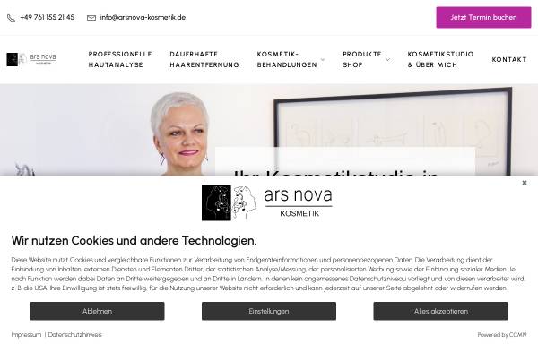 Vorschau von www.arsnova-kosmetik.de, Ars Nova, Violetta Schreiber