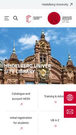 Vorschau der mobilen Webseite www.ub.uni-heidelberg.de, Universitätsbibliothek Heidelberg