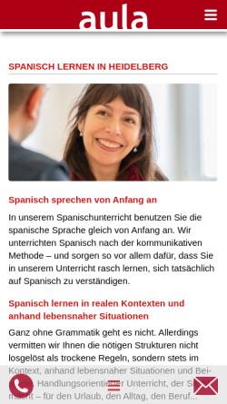 Vorschau der mobilen Webseite www.aula-heidelberg.de, Aula Sprachen