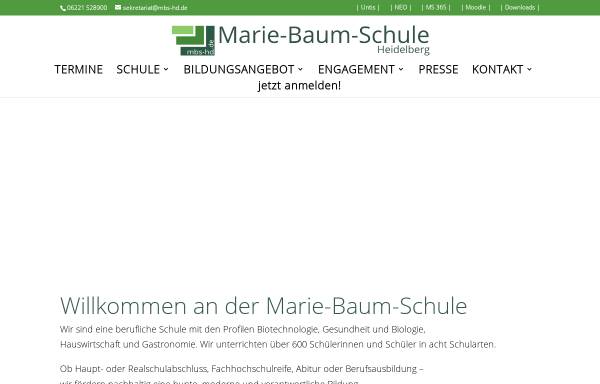 Vorschau von www.mbs-hd.de, Marie-Baum-Schule Heidelberg