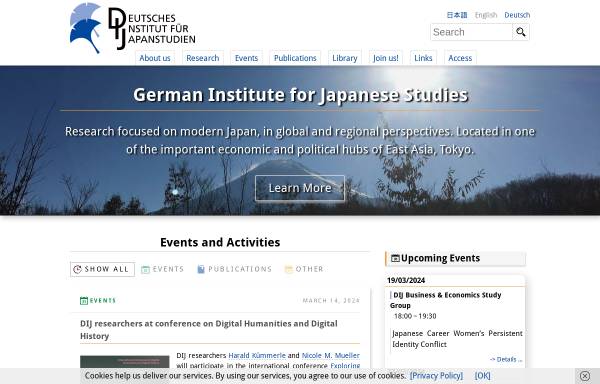 Vorschau von www.dijtokyo.org, Deutsches Institut für Japanstudien, Tokio (DIJ)