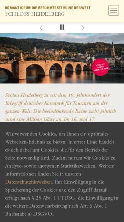 Vorschau der mobilen Webseite www.schloss-heidelberg.de, Heidelberger Schloss