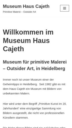 Vorschau der mobilen Webseite www.cajeth.de, Museum Haus Cajeth