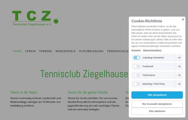 Vorschau von www.tennisclub-ziegelhausen.de, Tennisclub Ziegelhausen