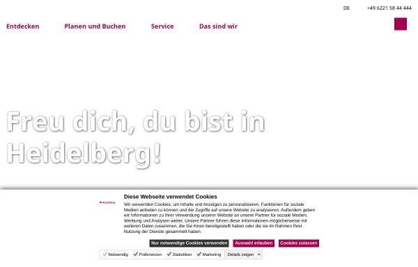 Vorschau von www.heidelberg-marketing.de, Heidelberg Marketing GmbH