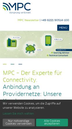 Vorschau der mobilen Webseite www.mpcservice.com, MPC Service GmbH