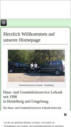 Vorschau der mobilen Webseite www.hausmeisterservice-lehradt.de, Hausmeisterservice Lehradt