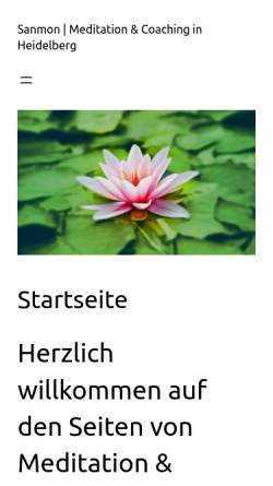 Vorschau der mobilen Webseite www.meditation-coaching-heidelberg.de, Sanmon - Meditation & Coaching
