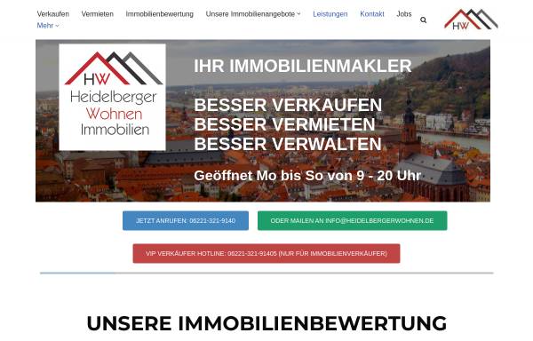 Vorschau von www.heidelbergerwohnen.de, Immobilienmakler HW Heidelberger Wohnen GmbH