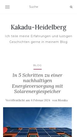 Vorschau der mobilen Webseite www.kakadu-heidelberg.de, KAKADU Art und Design
