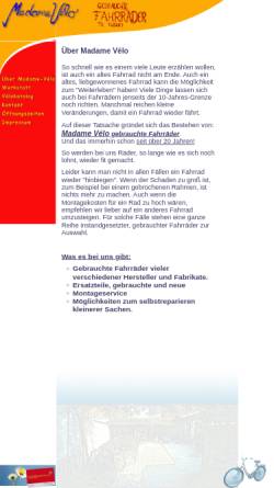 Vorschau der mobilen Webseite www.madame-velo.de, Madame-Velo