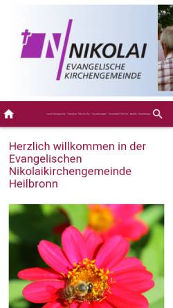 Vorschau der mobilen Webseite www.nikolaigemeinde-heilbronn.de, Evangelische Nikolaigemeinde
