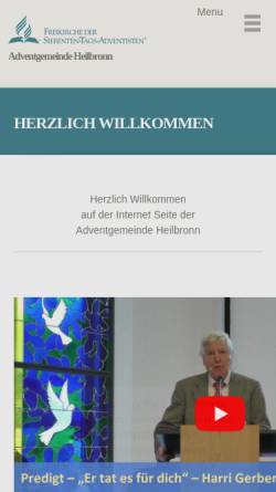 Vorschau der mobilen Webseite heilbronn.adventist.eu, Adventgemeinde Heilbronn