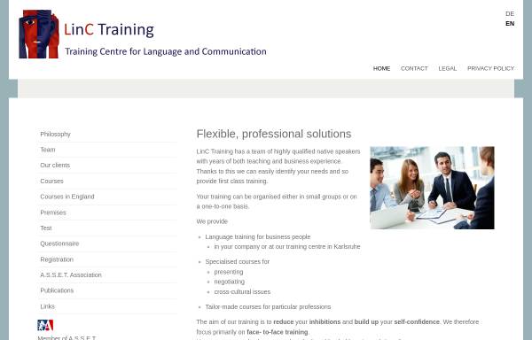 Vorschau von www.linc-training.de, LinC Sprachtraining - Language in Communication