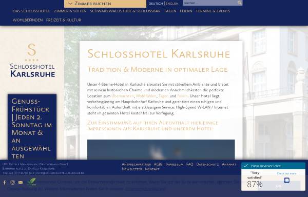 Vorschau von www.schlosshotelkarlsruhe.de, Schlosshotel Karlsruhe