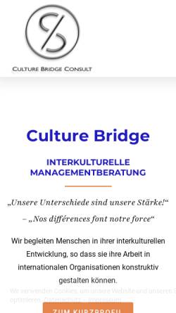 Vorschau der mobilen Webseite culturebridge.de, Culturebridge: Interkulturelle Managementberatung - Deutschland - Frankreich