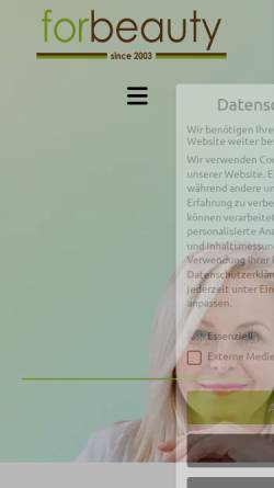 Vorschau der mobilen Webseite www.for-beauty-karlsruhe.de, For Beauty