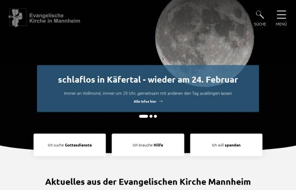 Vorschau von www.ekma.de, Evangelische Kirche in Mannheim