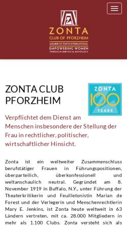 Vorschau der mobilen Webseite www.zonta-pforzheim.de, Zonta Club Pforzheim Area