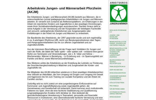 Vorschau von www.akjm-pforzheim.de, Arbeitskreis Jungen- und Männerarbeit Pforzheim (AKJM)