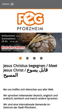 Vorschau der mobilen Webseite pforzheim.feg.de, Freie evangelische Gemeinde