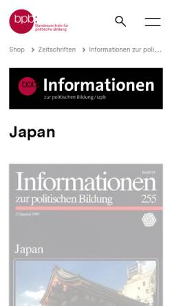 Vorschau der mobilen Webseite www.bpb.de, Informationen zur politischen Bildung