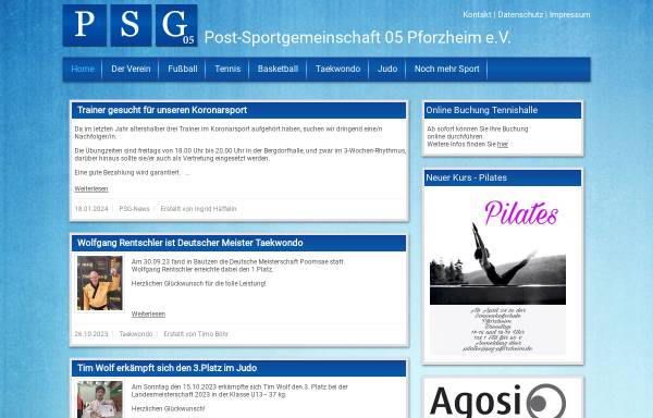 Vorschau von www.psg-pforzheim.de, Post-Sportgemeinschaft 05 Pforzheim e.V.