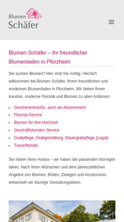 Vorschau der mobilen Webseite blumenschaefer.de, Blumen Schäfer