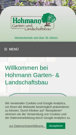 Vorschau der mobilen Webseite www.hohmann-galabau.de, Hohmann Garten- und Landschaftsbau