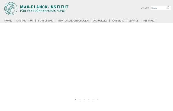 Vorschau von www.fkf.mpg.de, Max-Planck Institut für Festkörperforschung