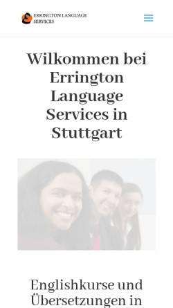 Vorschau der mobilen Webseite www.erringtonlanguageschool.de, Errington Language School