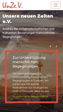 Vorschau der mobilen Webseite www.unz-ev.de, UnZ e.V. - Unsere neuen Zeiten