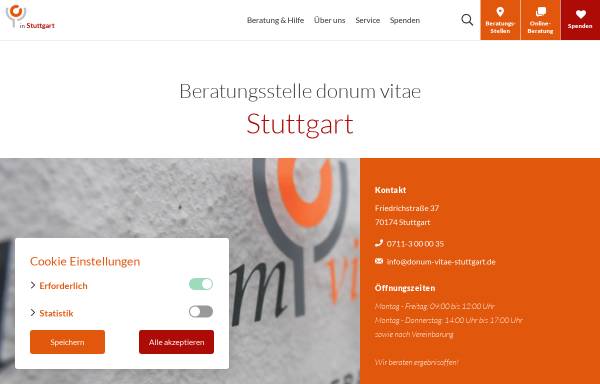Vorschau von donum-vitae-stuttgart.de, Donum vitae Regionalverband Stuttgart e.V.