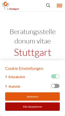 Vorschau der mobilen Webseite donum-vitae-stuttgart.de, Donum vitae Regionalverband Stuttgart e.V.