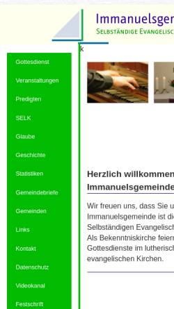 Vorschau der mobilen Webseite www.selk-stuttgart.de, SELK-Immanuelsgemeinde