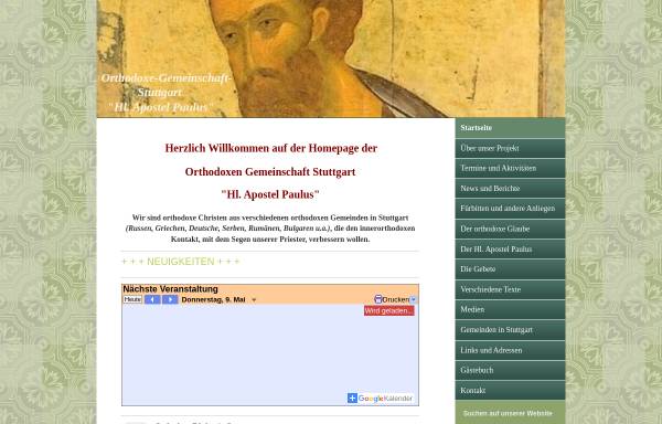 Vorschau von orth-gemeinschaft-stuttgart.jimdo.com, Orthodoxe Gemeinschaft Stuttgart Hl. Apostel Paulus