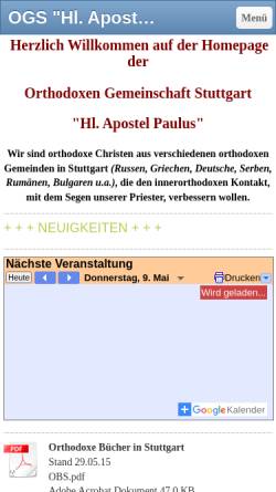 Vorschau der mobilen Webseite orth-gemeinschaft-stuttgart.jimdo.com, Orthodoxe Gemeinschaft Stuttgart Hl. Apostel Paulus