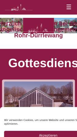 Vorschau der mobilen Webseite www.rohr-duerrlewang.de, Evangelische Kirchengemeinde Dürrlewang